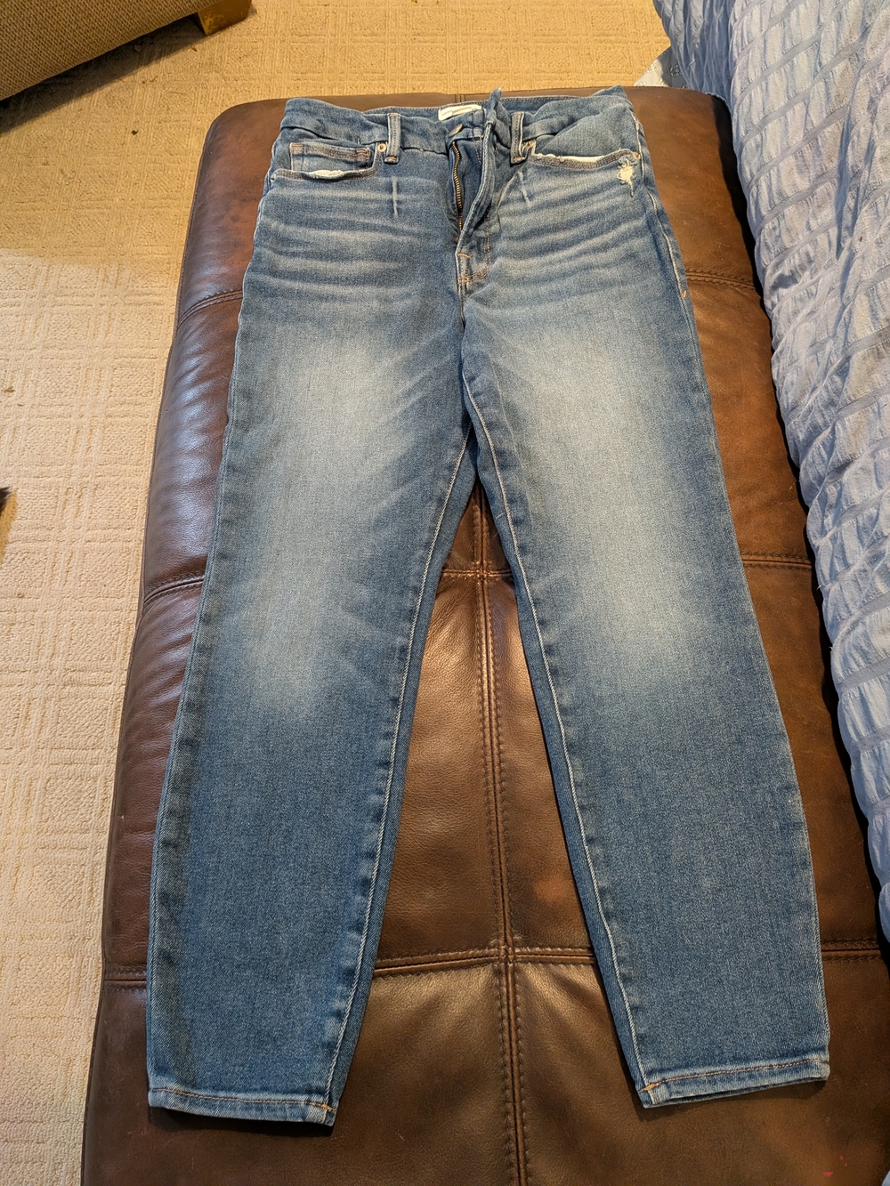 Good American Good Waist Classic Light Blue Women's Ankle Length Jeans Size 8/29